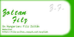 zoltan filz business card