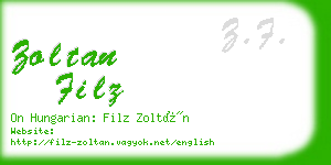 zoltan filz business card